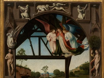 (detail) van Aanbidding van het Christuskind