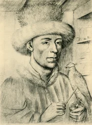 Portret van een man met een valk, c1447, 1943