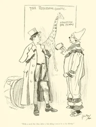 Cartoon door Phil May, uit de jaren 1890 (litho)