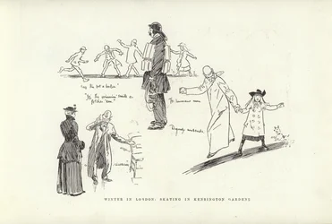 Winter in Londen, schaatsen in Kensington Gardens