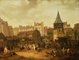 Vreugde in Les Halles om de geboorte van Dauphin Louis van Frankrijk (1781-89) te vieren, 21 januari 1781, 1783