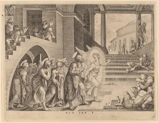 De Apostelen Bevrijd uit de Gevangenis door een Engel