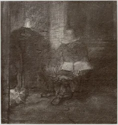 Rembrandt, Een oude man die leest