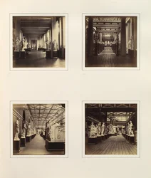[Zichten van Griekse Beeldhouwkunst Hof inclusief Buste van Minerva], ca. 1859