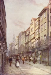 Holywell Street, Strand, kijkend naar Oost, 1900