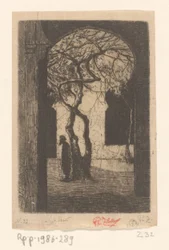 Gezicht bij de Djamaa el Kebir moskee, te Algiers