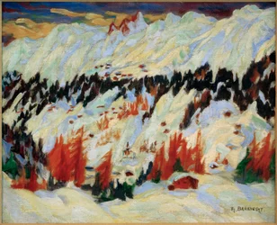 Winterlandschap bij Davos Frauenkirch