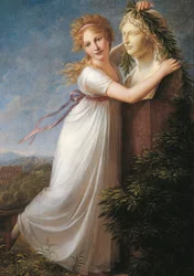 Ida omkranst de buste van haar moeder