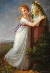 Ida omkranst de buste van haar moeder