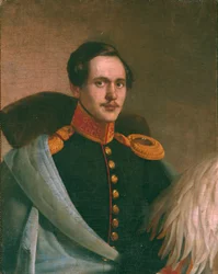 Portret van de dichter Mikhail Lermontov 1814-1841, 1834