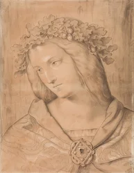 Germania, borstbeeld, studie voor het fresco (detail)