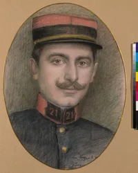 Sergeant van het 21e Regiment Infanterie (pastel op papier)