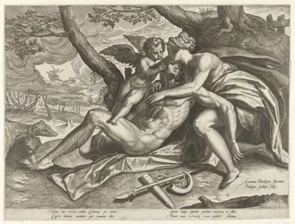 Venus treurt over de dood van Adonis