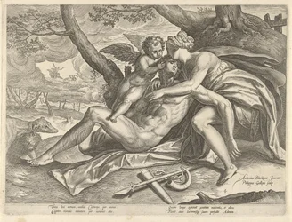 Venus treurt over de dood van Adonis