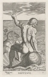 Zeegod Neptunus Neptvnvs Rivier- en zeegoden Semideorum Marinorum amnicorumque sigillariae imagines perelegantes (serie)