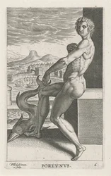 Zeegod Portunus (serie titel: Rivier- en zeegoden)