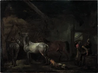 Stal met drie paarden
