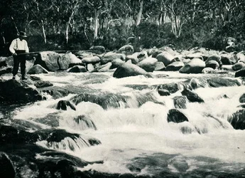 Trout rapids in Snowy River, Jindabyne, New South Wales, c.1900, uit Under the Southern Cross - Glimpses of Australia, uitgegeven door Department of External Affairs, Melbourne