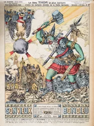 De god Thor, de meest barbaarse onder de barbaarse godheden van het oude Germanië, uit Geschiedenis van de Derde Republiek, deel I, De politieke geschiedenis, gepubliceerd in 1933