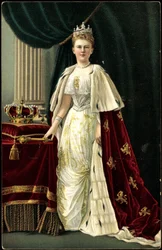 Koningin Wilhelmina van Nederland met kroon, stengel