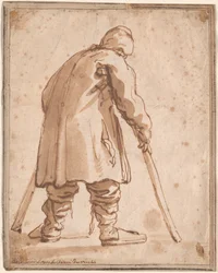 Karikatuur van een man, naar verluidt Pietro da Cortona
