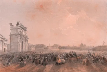 Intocht van Vittorio Emanuele II en Napoleon II in Milaan, Lombardije