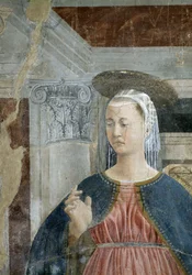 De Legende van het Ware Kruis, de Aankondiging, de Maagd (detail)
