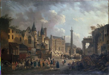 Kermis op een denkbeeldig kruispunt in Parijs, ca. 1770