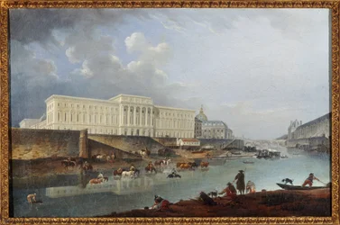 Het Hôtel de la Monnaie, de Quai de Conti en de Seine, gezien vanaf de Pointe de la Cité