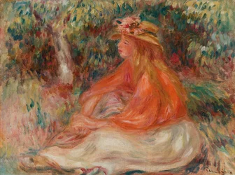 Zittende vrouw