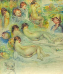 Studies van Pierre Renoir; zijn moeder, Aline Charigot; naakten; en landschap