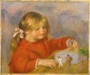Claude Renoir, spelend (olieverf op doek)