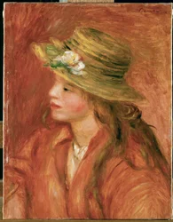 Fillette au chapeau de paille (olieverf op doek)