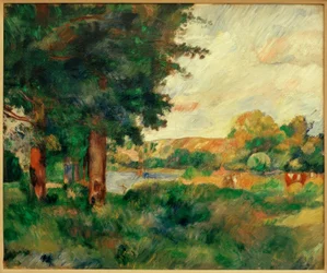 Landschap van Île-de-France met grote bomen