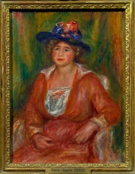 Portret van zittende vrouw. Schilderij door Pierre Auguste Renoir (1841-1919)