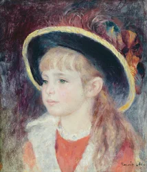 Portret van een jong meisje met een blauwe hoed, 1881