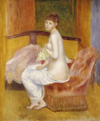Zittende naakte vrouw, rustend, 1885