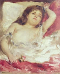 Halfnaakte vrouw in bed: De roos, vóór 1872