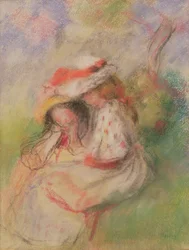 Twee Jonge Meisjes in een Tuin, c.1885