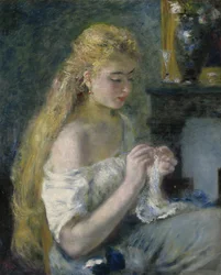 Vrouw aan het haken, ca. 1875