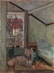 Atelierinterieur met Twee Kinderen