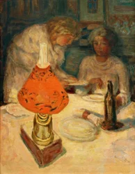 De oranje lampenkap