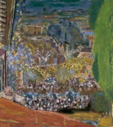 Landschap met rode daken