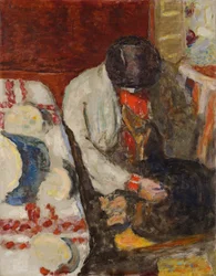 Marthe aan de witte tafelkleed