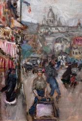 Parijs landschap of Les Batignolles, detail