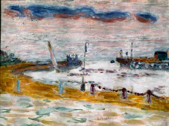 De uitgang van de haven in Trouville in Normandië