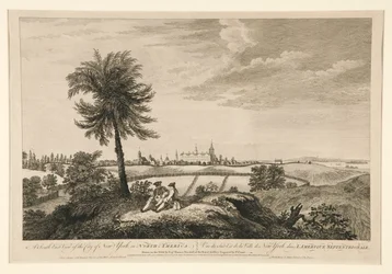 Een zuidoostelijk uitzicht op de stad New York, in Noord-Amerika