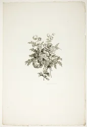 Boeket met pioenen, uit een verzameling van verschillende boeketten bloemen, bedacht en getekend door Jean Pillement en gegraveerd door P. C. Canot
