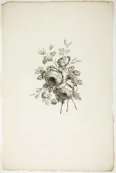 Boeket met rozen, uit de collectie van verschillende bloemboeketten, uitgevonden en getekend door Jean Pillement en gegraveerd door P. C. Canot