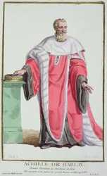 Achille de Harlay uit Receuil des Estampes, Representant les Rangs et les Dignites, suivant le Costume de toutes les Nations existantes, gepubliceerd 1780